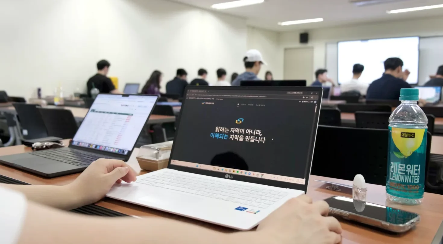 이편하자막의 웹사이트 랜딩페이지 사진